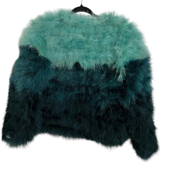 Chaser Teal and Black Faux Fur Jacket - Picture 3 of 5